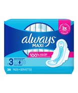 26 Ct. Always Maxi Pad Size 3 Bladder Control Pad, Flexi-Wings Super Abs... - €15,17 EUR