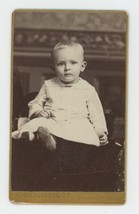 Antique CDV c1870s Adorable Toddler Sitting on Chair Goodrich Shelbyville, IN - £7.14 GBP