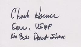 General Chuck Horner Signed Autographed 3x5 Index Card &quot;Desert Storm&quot; - £11.80 GBP