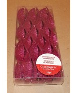Christmas Shatterproof Ornaments 12pc Glitter Spiral Fuchsia Celebrate I... - $140.09 MXN