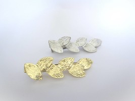 Shiny gold or silver metal leaf leaves alligator hair clip for fine thin hair - £5.49 GBP