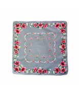 Italian Style Linen Handkerchief Pink White Flower Blossoms Green Leaves... - £7.84 GBP