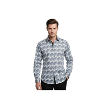 Men Shirt J.Valintin Turkey Usa 100% Egyptian Cotton High Neck A113-11 Blue image 8