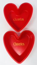 Lot of 2 Cheerios General Mills Plastic Red Heart Cereal Bowls 2001 - £15.41 GBP