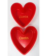 Lot of 2 Cheerios General Mills Plastic Red Heart Cereal Bowls 2001 - $19.99