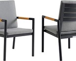 Armen Living Royal Modern Outdoor Patio Dining Chair, Set of 2, Black - $967.99