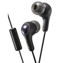 BLACK GUMY In ear earbuds with stay fit ear tips and MIC. Wired 3.3ft colored co - £14.37 GBP