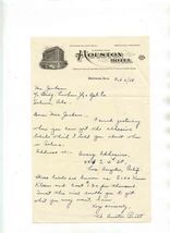 Hand Written Business Letter on Houston Hotel Dothan Alabama Stationery ... - $13.86