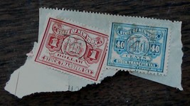 Nice Vintage Set of 2 Used New York Stock Transfer Stamps 1 and 40, GDC - £3.15 GBP
