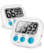 Magnetic Digital Kitchen Timer Loud Alarm Clock 2-Pack White LCD Countdo... - $17.80