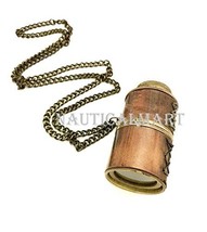 Nautical Marine Spyglass Brass 6&quot; Pocket Telescope with Chain Christmas Gift - £35.03 GBP