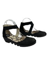 Fly London Womens 37 US6.5  Pats Mary Jane Black Leather Ankle Strap Clo... - $37.79