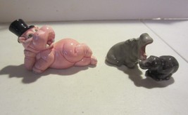 Vintage miniature ceramic  Mama and bay Hippopotamus and more - £26.57 GBP