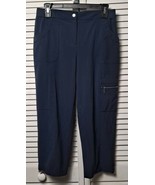 CHICOS ZENERGY Size 0 Blue Poly Spandex Cargo Pants EPOC - $7.69