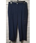 CHICOS ZENERGY Size 0 Blue Poly Spandex Cargo Pants EPOC - £5.74 GBP