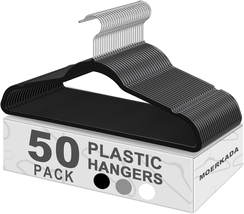 Big Clothes Hangers 50Pack Non-Velvet Thin Plastic Hangers for Clothes - $1,176.01 MXN