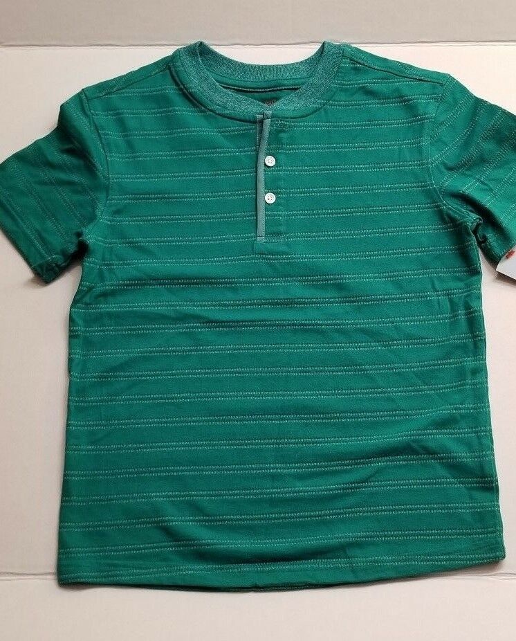 Primary image for Cat & Jack Boys Mint Henley  Size S 6-7 NWT