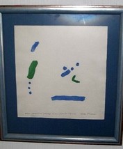 Max Papart (1911-1994) Lithograph Hand Signed 11&quot; x 11&quot; Blue &amp; Green Forms - £375.82 GBP