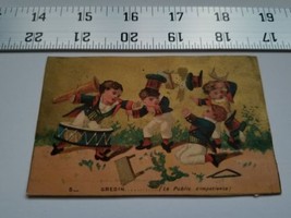 Home Treasure Trading Card Greeting Musician Boys Fighting Gredin Public Antique - £7.56 GBP