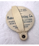 Antique Celluloid Advertising Hand Mirror w Folding Handle Federal Outfi... - €31,00 EUR
