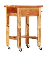  Kitchen Trolley 21.7&quot;x21.7&quot;x35&quot; Solid Wood Acacia - $5,225.64 MXN