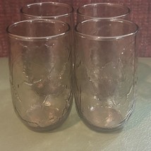 Set of 4 Vtg Anchor Hocking Sherwood Spicey Brown Juice Glasses Tumblers - $11.75