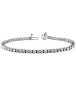 14ct White Gold Diamond Tennis Bracelet 4-Claw 4.62cts 7.25&#39;&#39;Inches - $6,852.90