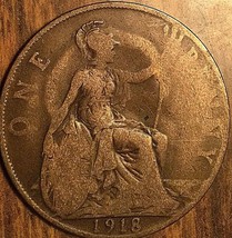 1918 Great Britain George V Penny Coin - £1.30 GBP