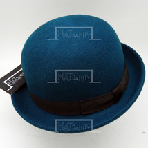 HATsanity KIDs Fashion Wool Felt Soft Bowler Hat - Midnight Blue - £19.18 GBP