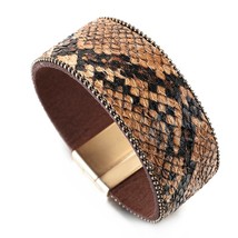 Amorcome Snake Genuine Leather Bracelets for Women Fashion 2020 Bohemian Snakesk - £9.64 GBP
