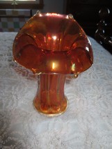 Vintage Imperial Carnival Glass Marigold JACK-IN-THE-PULPIT Vase - 8-1/2&quot; Tall - £22.91 GBP