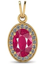 10.25 Ratti /9.50 Carat Natural Ruby Gold Plated Pendant/Necklace For Girl And W - £39.63 GBP
