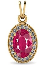 10.25 Ratti /9.50 Carat Natural Ruby Gold Plated Pendant/Necklace For Girl And W - £37.89 GBP