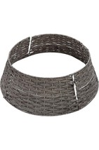 Tree Nest Christmas Decal Covered Tree Collar, Woven Rattan Appearance, Gray - £19.33 GBP