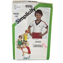 Simplicity Sewing Pattern 9996 Top Jersey Stretch Knit Boys Size 7-10 - $8.29