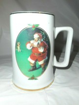 Coca Cola When Friend's Drop In White Gold 1996 Collector's Edition Santa Mug - $12.99