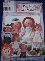 Simplicity Raggedy Ann &amp; Andy Size15” 26” 30” Dolls #9447 Uncut - £5.52 GBP
