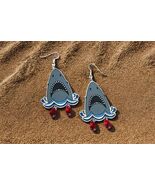 Bloody Bruce Earrings, Shark Lover Jewelry, Ocean Enthusiast Gift, Handm... - $19.99