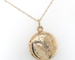 10k Yellow Gold Small Round Engraved Locket with 14k Chain Jewelry (#J6525) - $336.60