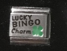 Lucky bingo Charm Four Leaf Clover Wholesale Italian Charm Enamel Link 9MM K55 - £10.57 GBP
