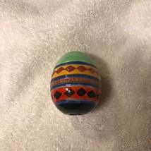 vintage ceramic egg, striped , multicolor - £15.79 GBP