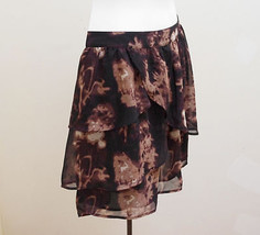 Silence + Noise Anthropologie 10 M Skirt Brown Tiered Ruffled Mini Medium - £14.03 GBP