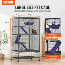 64.6&quot; Metal Small Animal Cage 4-Tier Rolling Ferret Cage with Tray 3 Ramps - $230.99