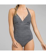 prAna Lahari Size Small (S) Tied Halter Top Deep V-Neck One Piece Black ... - $49.49