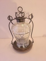 Decorative Lantern With Glass And Brown Metal Trim - £19.09 GBP