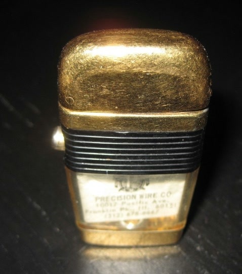 SCRIPTO Mini VU Lighter business Precision Wire Black Band Gold Plated Lighter - $19.99