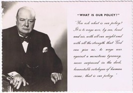 Postcard RPPC Winston Churchill What Is Our Policy - £3.88 GBP