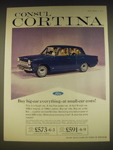 1963 Ford Consul Cortina Ad - Consul Cortina buy big-car everything - £14.61 GBP