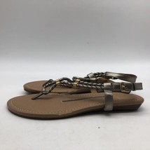 New Directions Tullia Silver Woven Leather Ankle Strap Thong Sandals Size 6 - £7.80 GBP