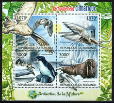 Burundi 1114 MNH Penguins Birds Antarctic Walrus Zayix Stamps 0125M0460M - $7.07